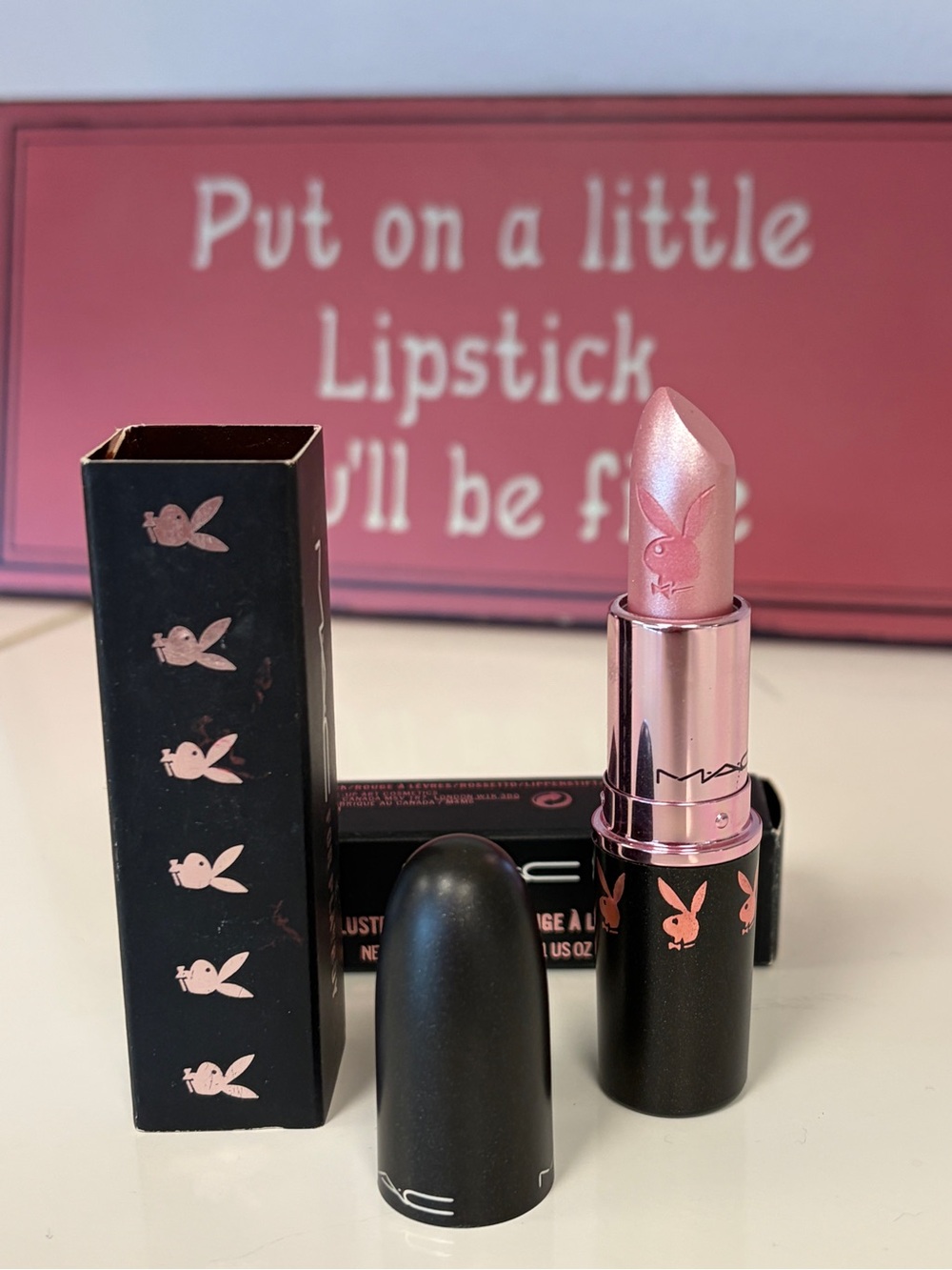Rare Playboy Bunny Pink Mac Vintage lipstick NIB